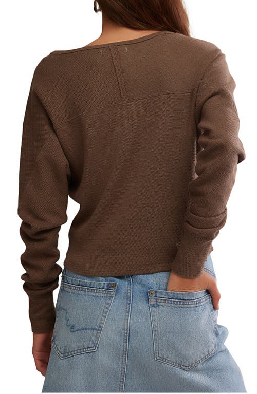 Free People Jess One-shoulder Thermal Top In Brown
