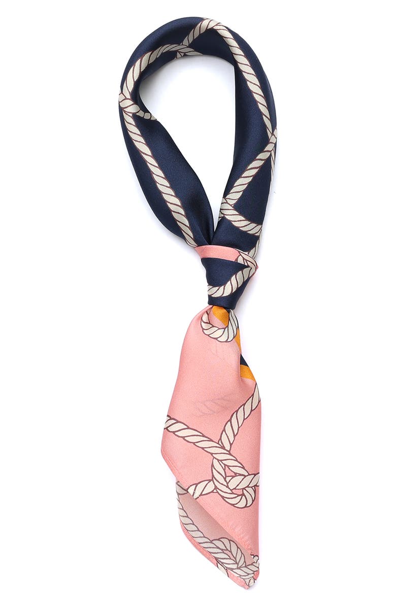 Kate Spade New York tangled up silk scarf, Alternate, color, Navy Pink