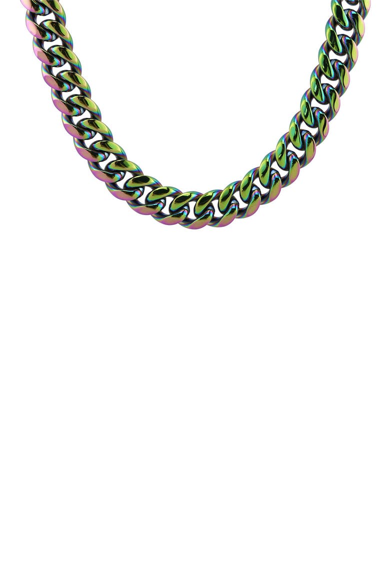 Cuban Link Chain Necklace, Alternate, color, RAINBOW