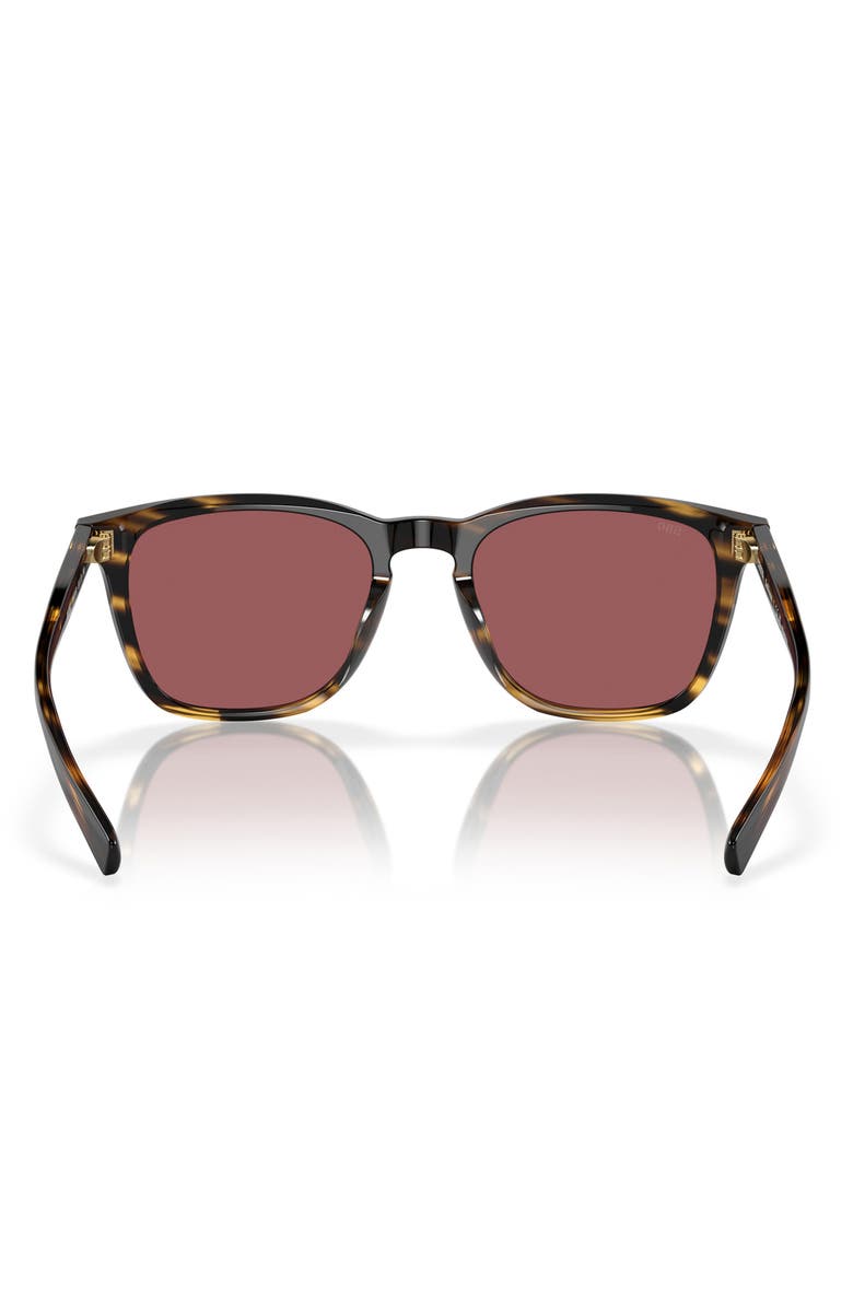 Costa Del Mar Sullivan 53mm Mirrored Square Sunglasses, Alternate, color, Tortoise/ Gold Mirror