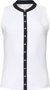 Cinq à Sept Beverly Embellished Rib Button-Up Top
