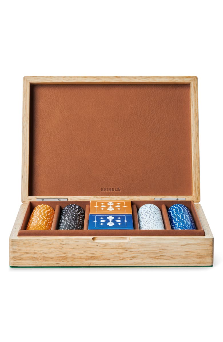 Shinola Lacquered Wood Poker Set, Alternate, color, 