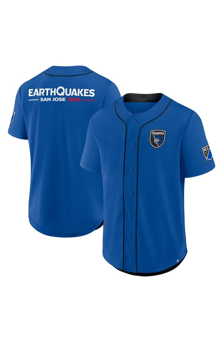 FANATICS Men's Fanatics Blue San Jose Earthquakes Injury Time Baseball Jersey, Main, color, Blue