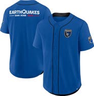 FANATICS Men's Fanatics Blue San Jose Earthquakes Injury Time Baseball Jersey