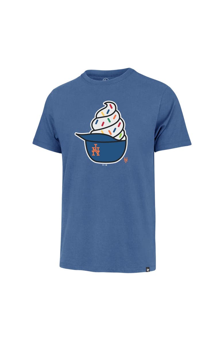 '47 Men's '47 Royal New York Mets Ice Cream Helmet Franklin T-Shirt, Alternate, color, Royal