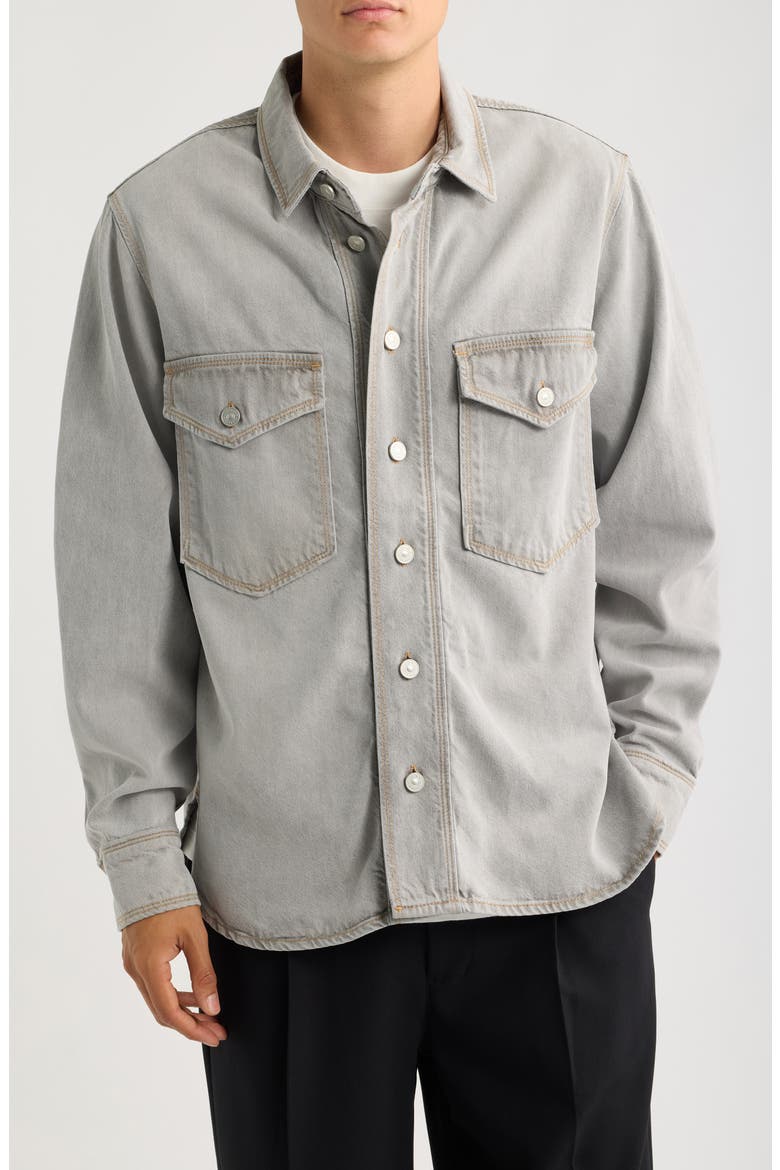 Albin Denim Button-Up Shirt, Main, color, WASHED GREY