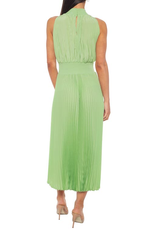Marina Pleated Midi Dress In Sage
