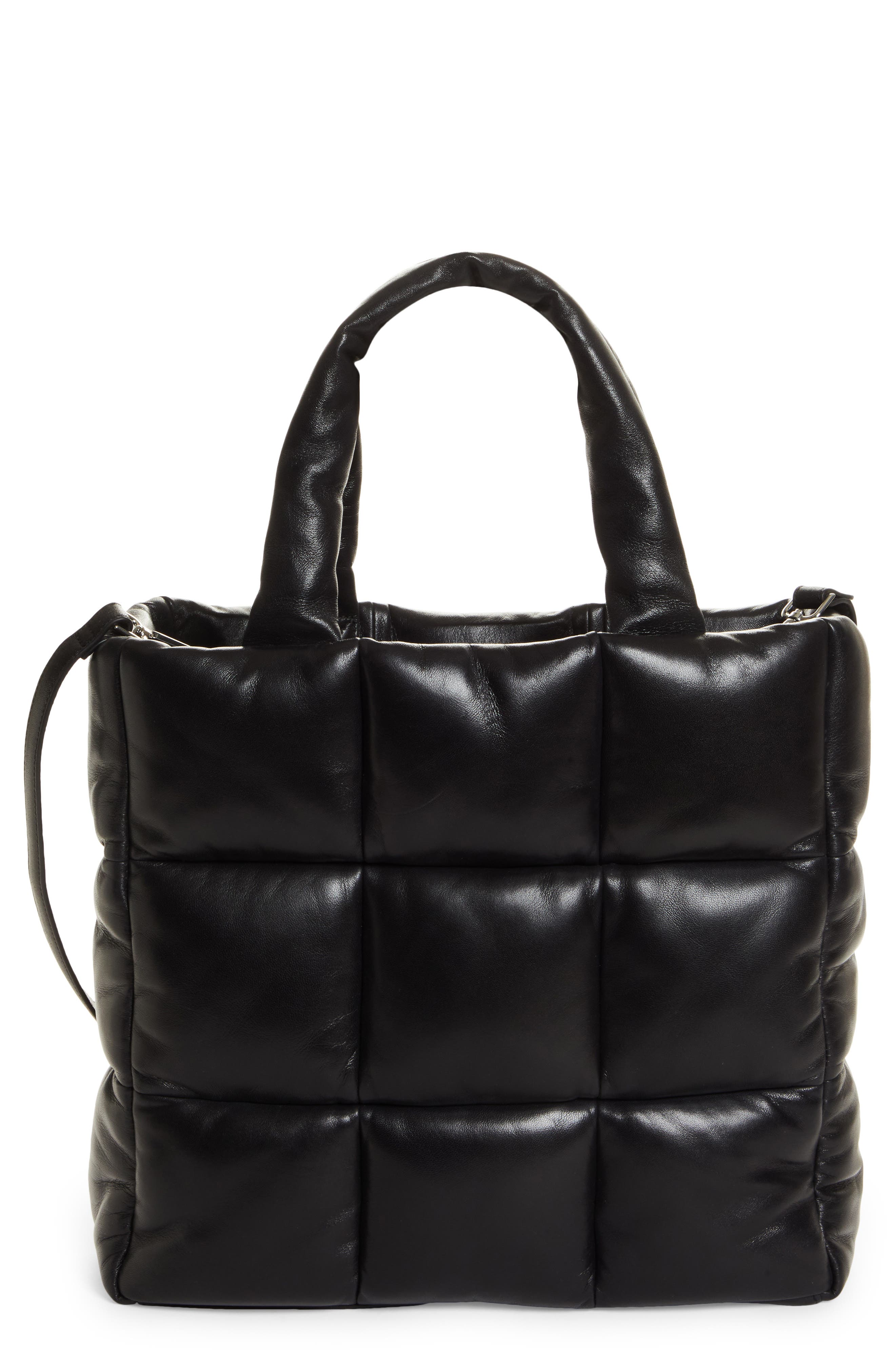 Stand Studio Assante Leather Puffer Tote, Main, color, 