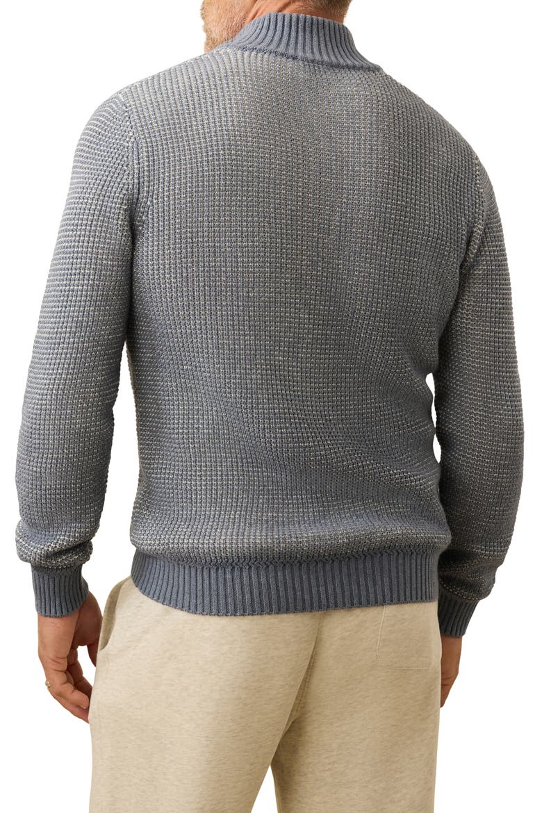Quarter Button Organic Cotton & Cashmere Sweater, Alternate, color, PORT HURON