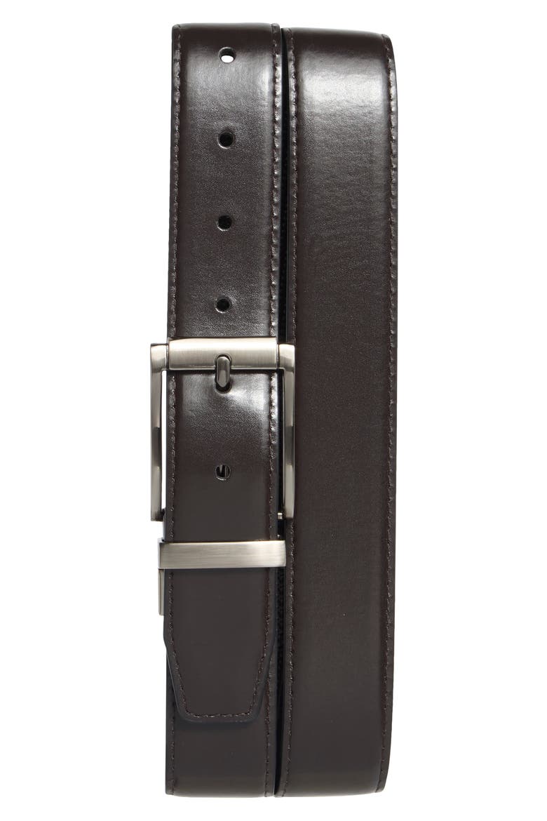 Perforated Reversible Belt, Alternate, color, BLACK/ BROWN
