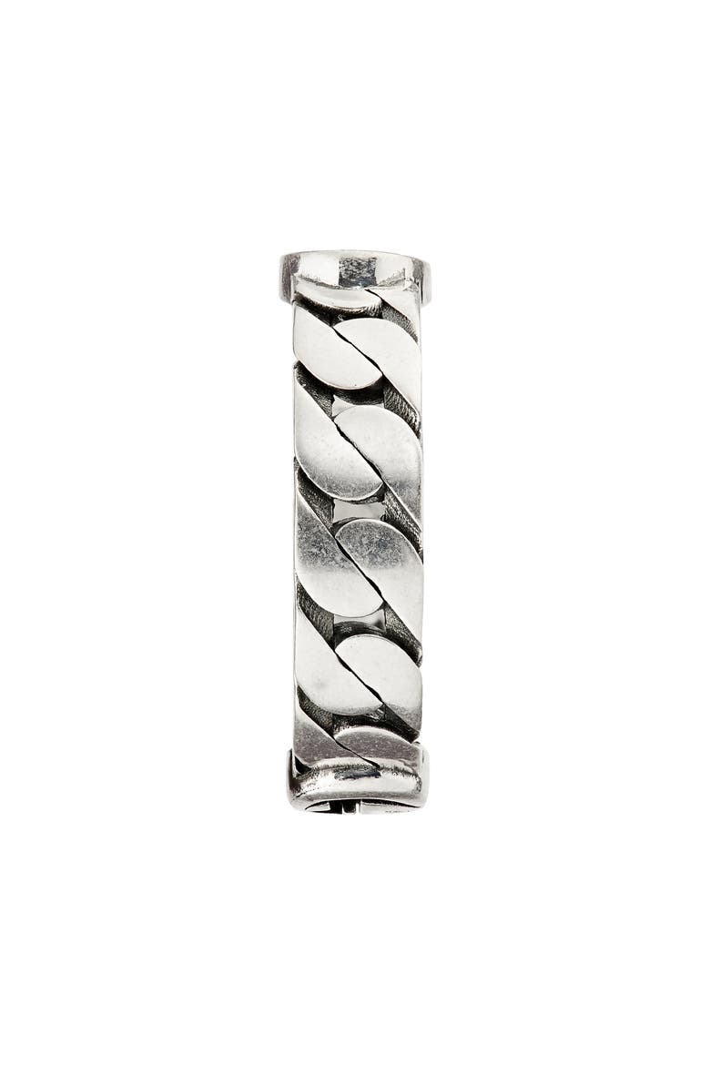 Men's Interlocking-G Gourmet Link Ring, Alternate, color, SILVER