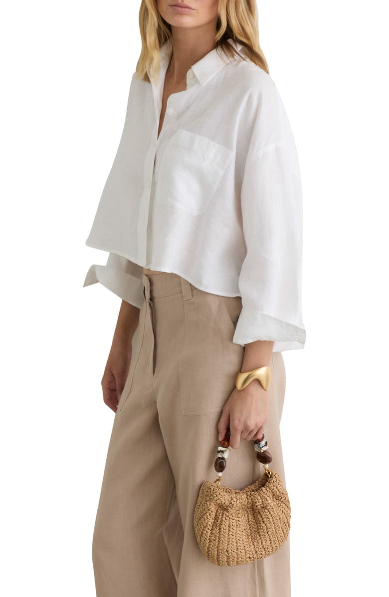 Reiss Erin Woven Straw Top Handle Bag, Alternate, color, Natural