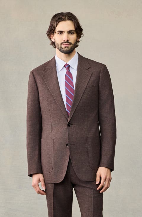 Puppytooth Wool Suit Jacket