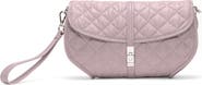 MZ Wallace Small Astor Convertible Leather Trim Clutch