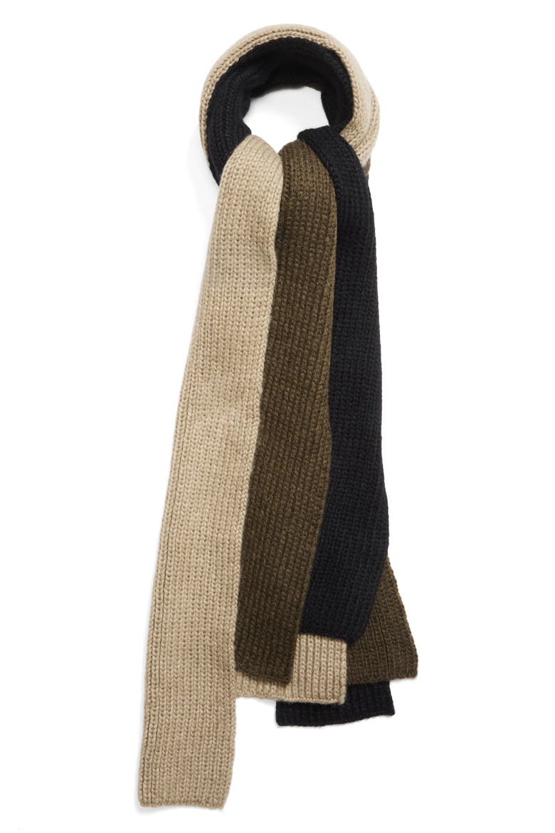 Kennedy 3-Way Wool Scarf, Alternate, color, KHAKI TAUPE BLACK