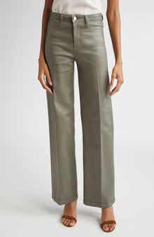 L'AGENCE Scottie High Waist Coated Wide Leg Jeans
