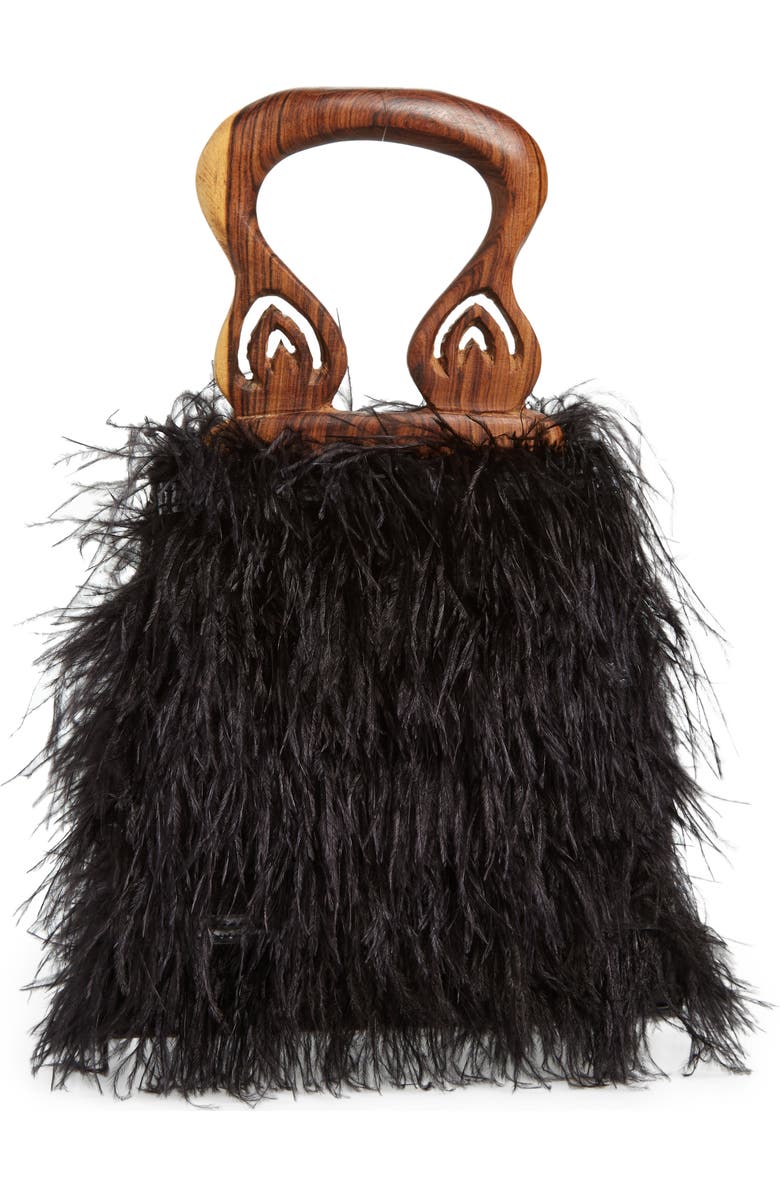 Brother Vellies Nile Feather Handbag, Main, color,