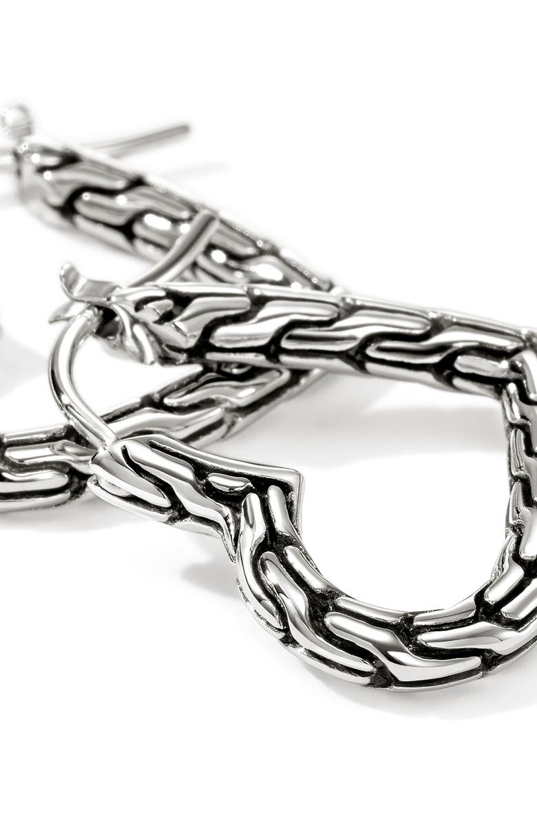 John Hardy Essentials Heart Hoop Earrings, Alternate, color, Silver