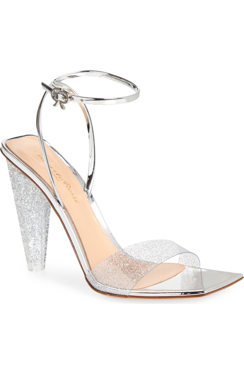 Gianvito Rossi Odessy Glitter Clear Sandal, Main, color,