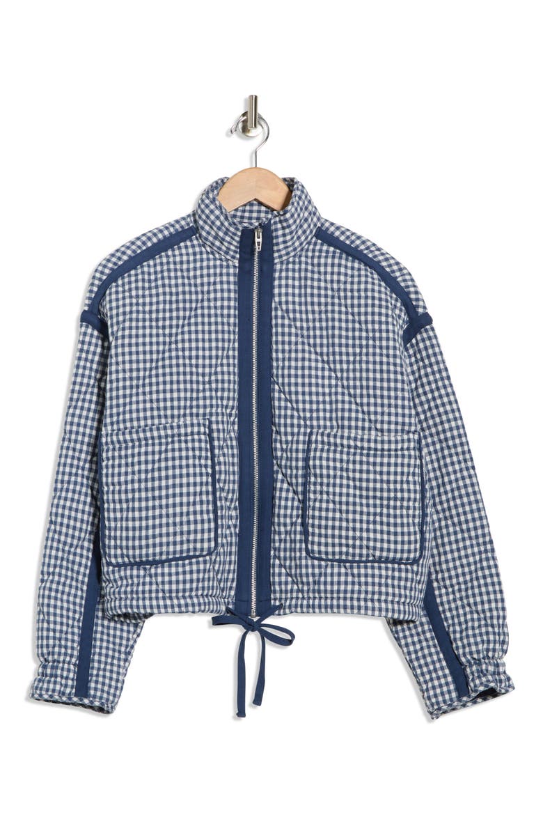 Cropped Quilted Jacket, Alternate, color, CHECK LIST