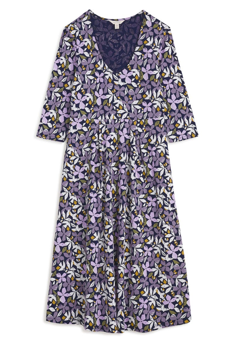 Helena Stretch Organic Cotton Midi Dress, Alternate, color, HEADLAND COLLAGE MARITIME