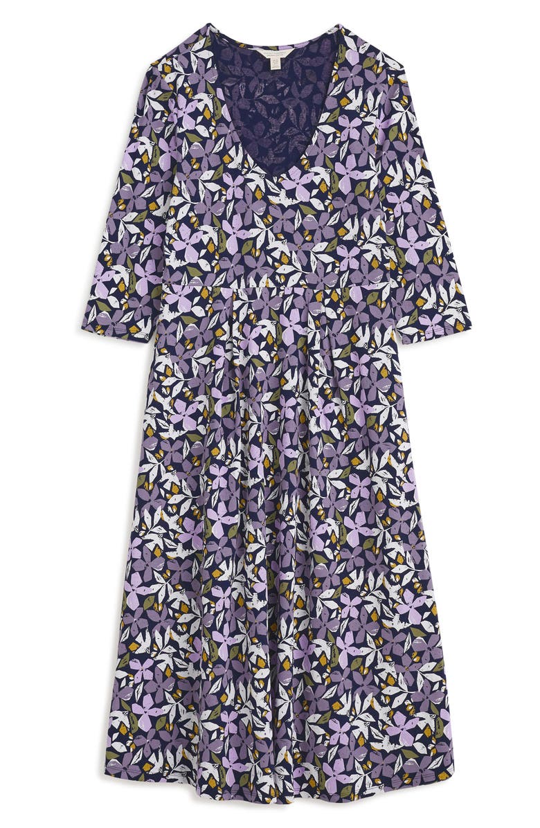 Seasalt Cornwall Helena Stretch Organic Cotton Midi Dress, Alternate, color, Headland Collage Maritime