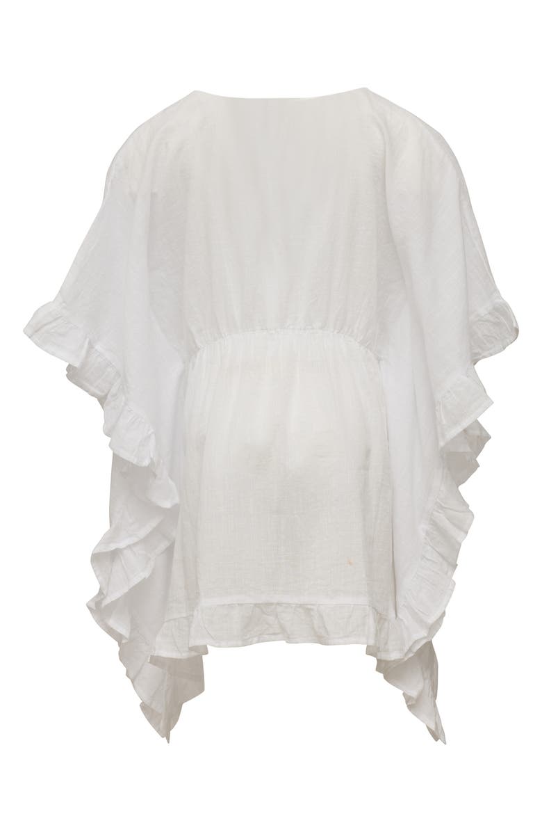 Snapper Rock Kids' Ruffle Cotton Cover-Up Dress, Alternate, color, White