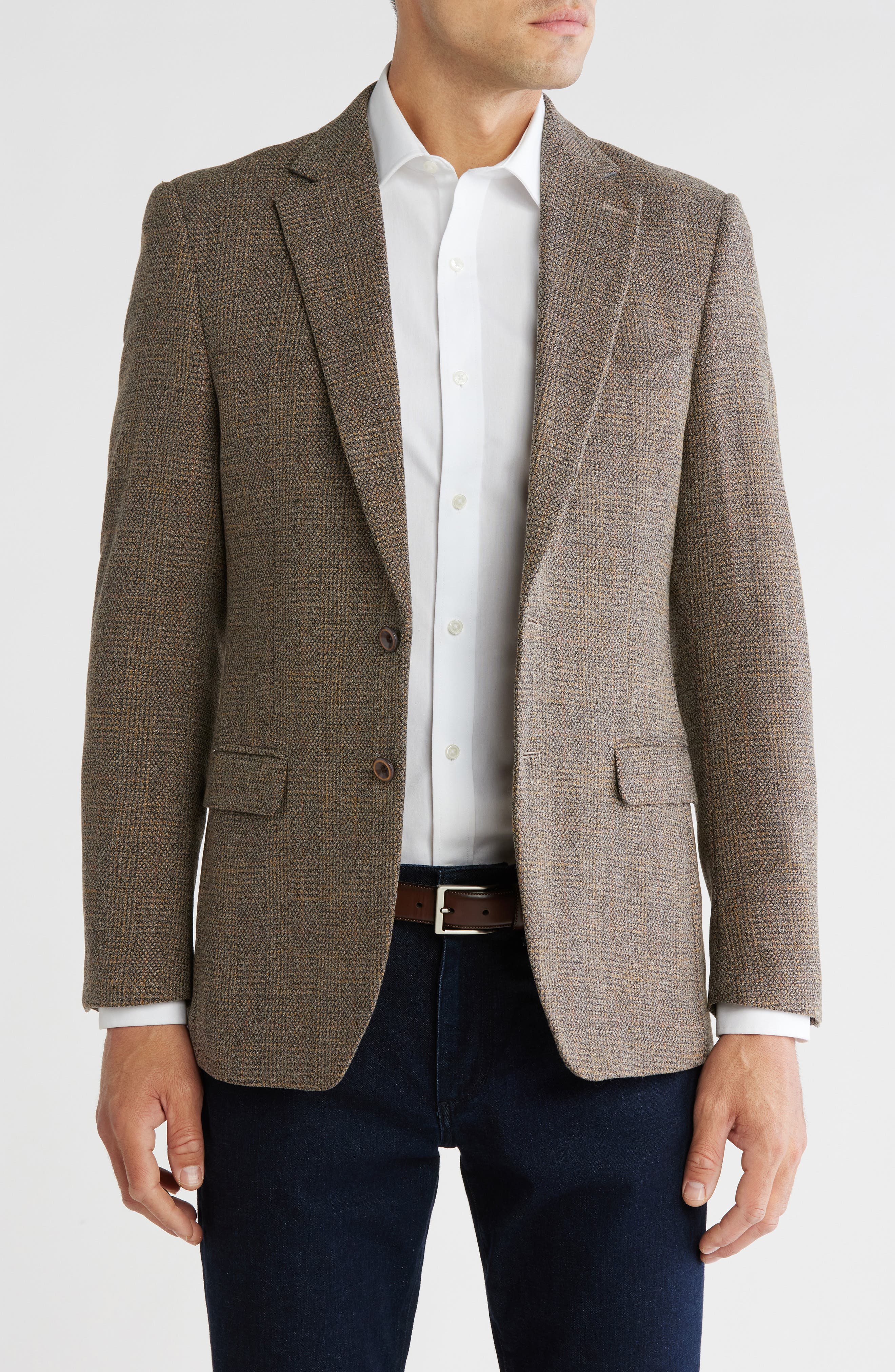 T.R. PREMIUM Glen Plaid Slim Fit Blazer