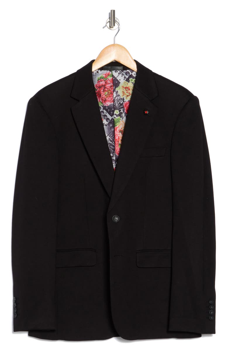 T.R. PREMIUM Slim Fit Knit Blazer, Alternate, color, Black