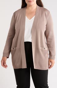 Anne Klein Pocket Open Front Cardigan