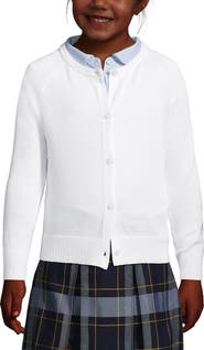 Lands' End School Uniform Girls Cotton Modal Cardigan Sweater