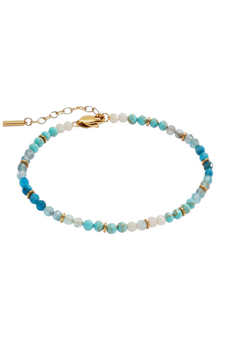 Turquoise Ombre Semi-Precious Beaded Anklet, Main, color, Turquoise