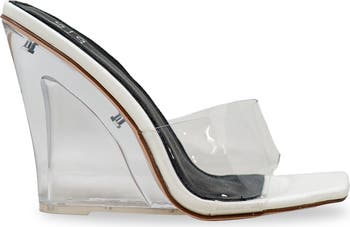 Lucite Wedge Heel Sandal