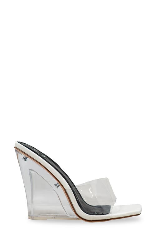 Chase & Chloe Chase And Chloe Lucite Wedge Heel Sandal