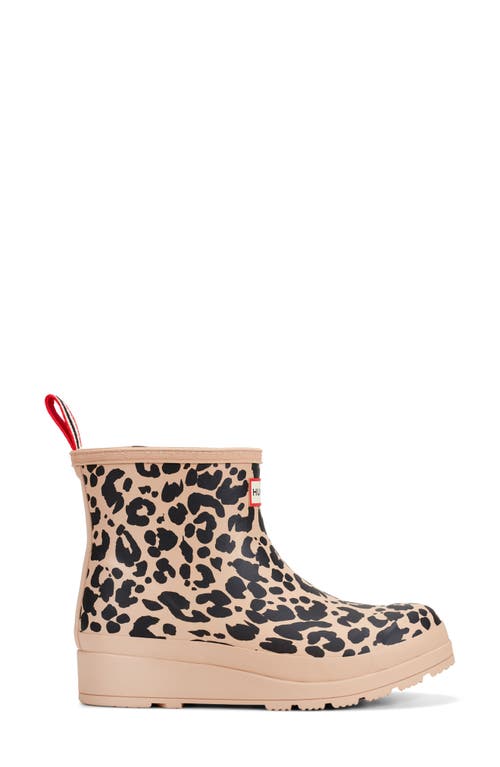 Hunter Play Short Faux Shearling Lined Waterproof Rain Boot In Neutral