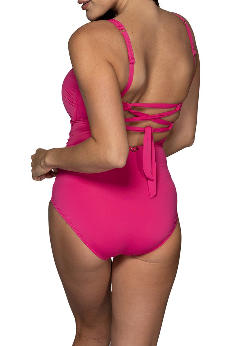 Hilda Glam One-Piece Bikini Swimsuit, Alternate, color, PINK