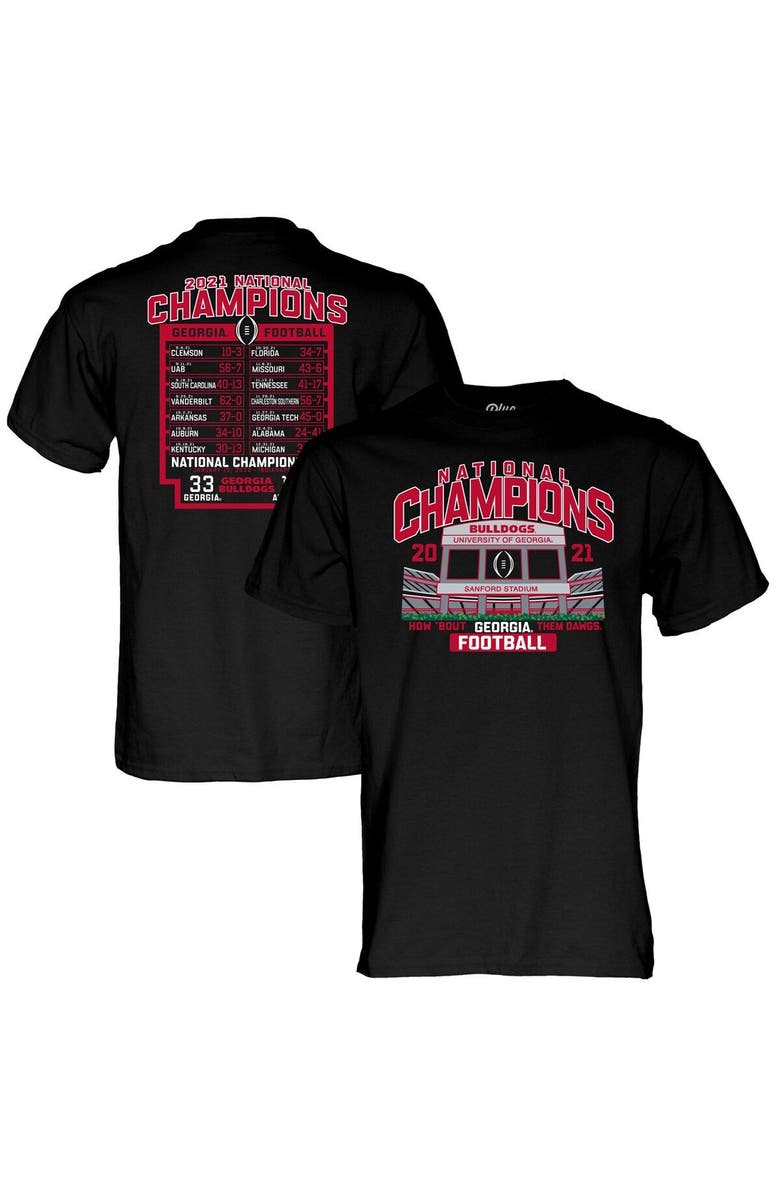 BLUE 84 Men's Blue 84 Black Georgia Bulldogs College Football Playoff 2021 National Champions Stadium Schedule T-Shirt, Alternate, color, Black