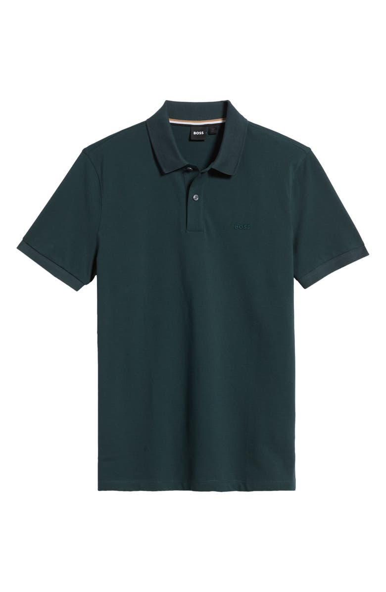 BOSS Pallas Cotton Polo, Alternate, color, Open Green