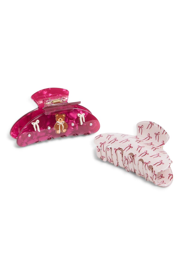 Kids' 2-Pack Claw Clips, Alternate, color, BURGUNDY