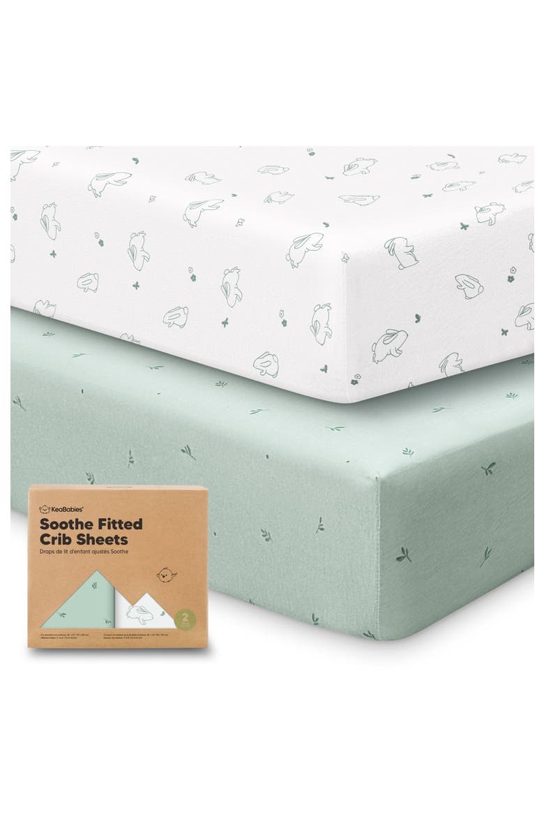 Soothe Fitted Crib Sheet, Main, color, Bunnies
