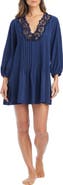BLEU by Rod Beattie Pleated Lace Trim Cover-Up Tunic