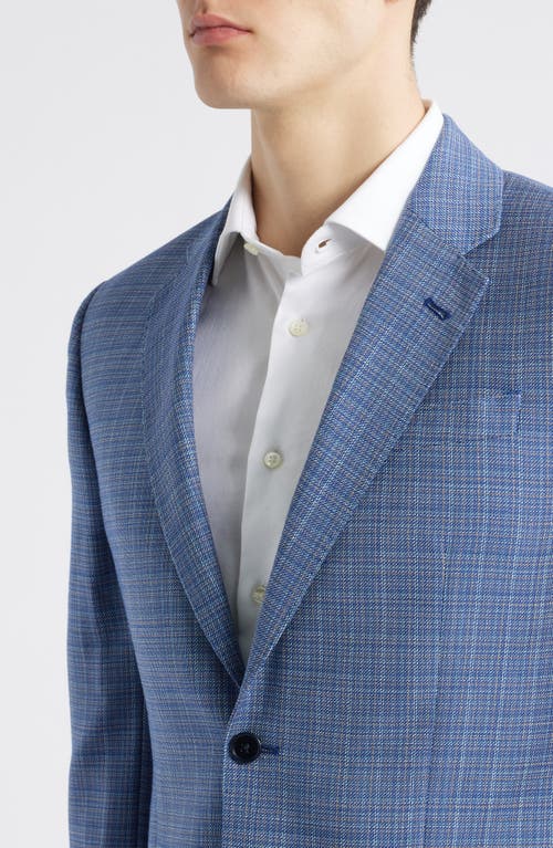 Emporio Armani Blue Microcheck Wool Sport Coat In Blue