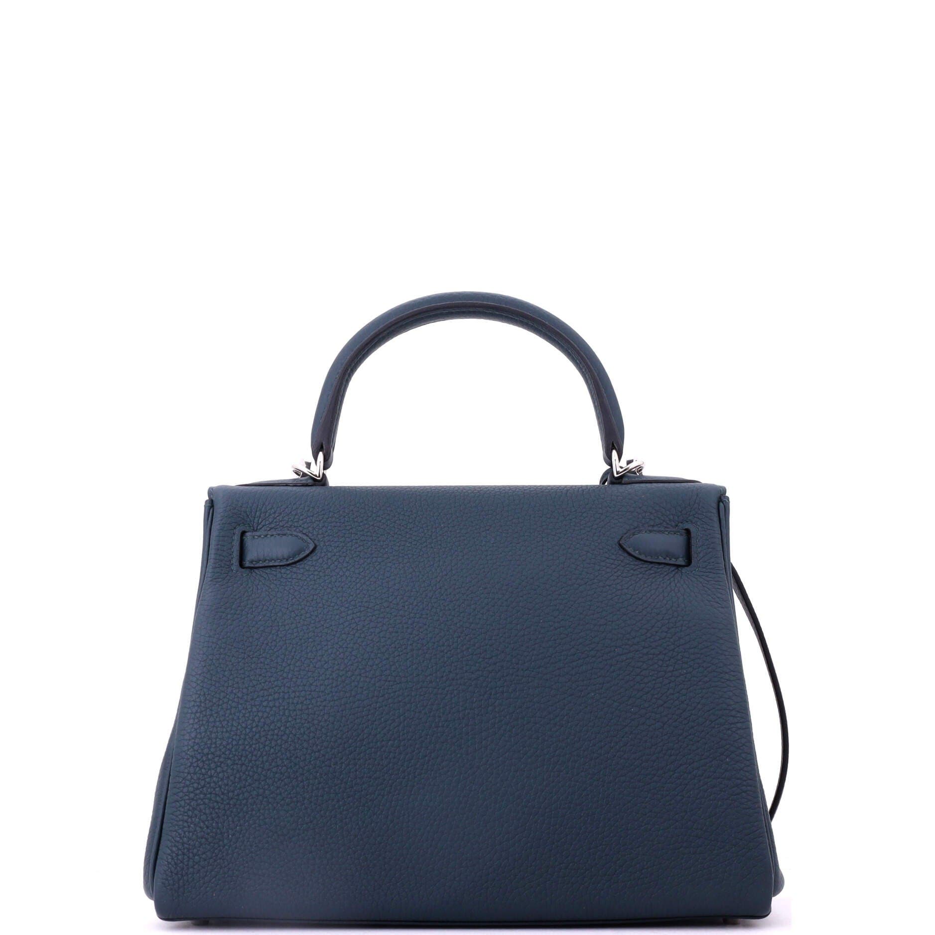 Pre-Owned Hermes Kelly Handbag Green Clemence with Palladium Hardware 28, Alternate, color, Vert Cypress