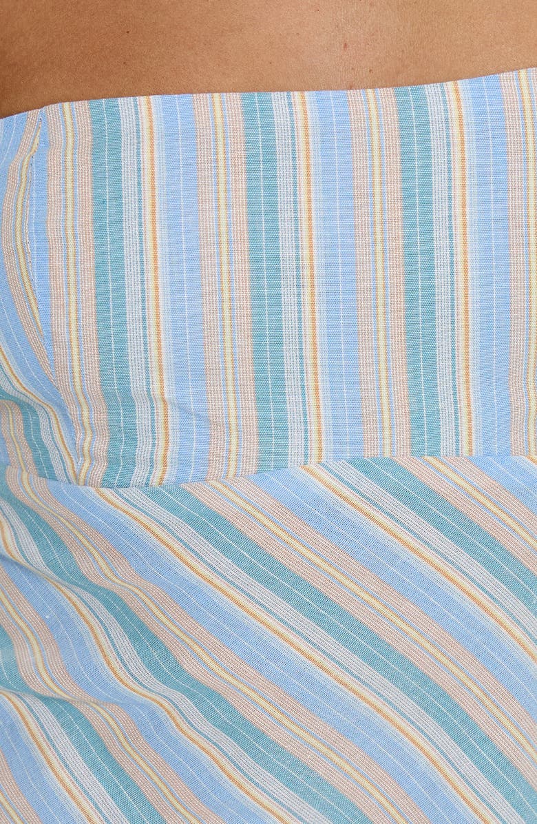 Princess Polly Elery Smocked Strapless Top, Alternate, color, Blue Stripe