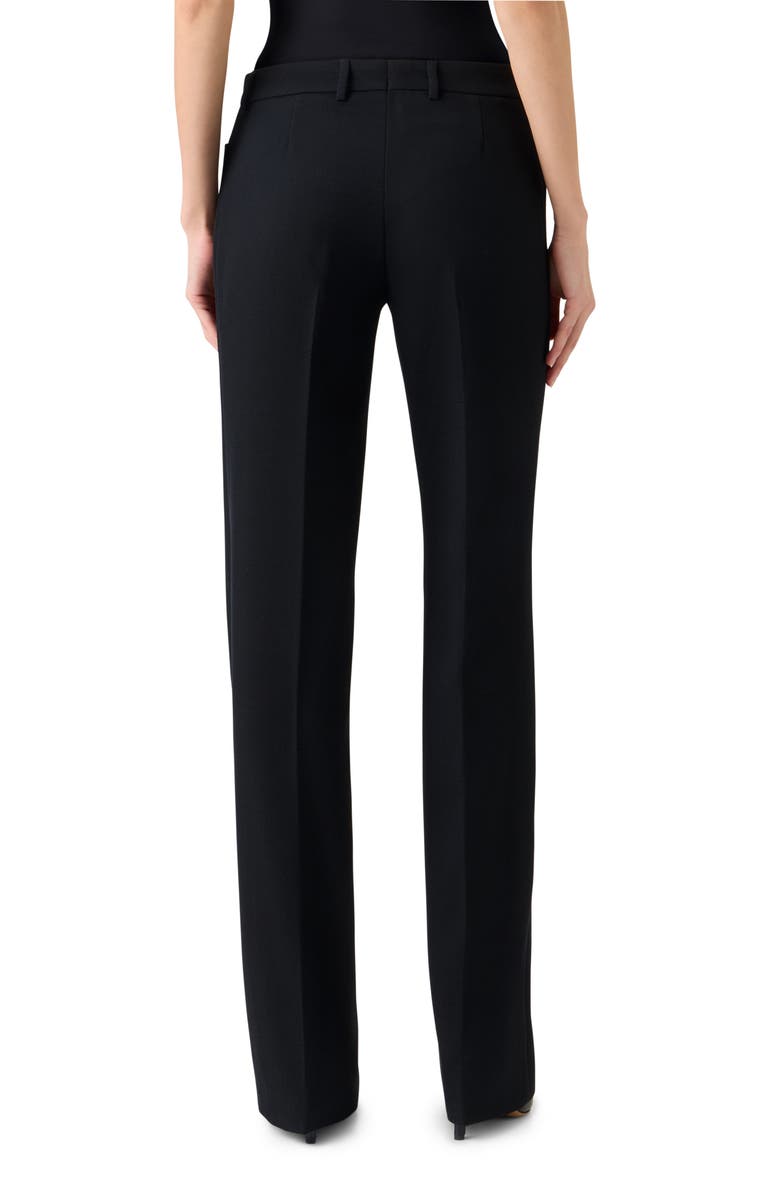 Akris punto Mikka Virgin Wool Tricotine Pants, Alternate, color, Black