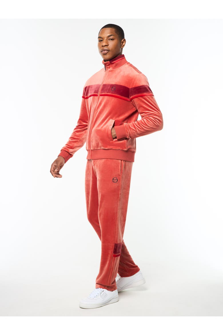 Damarindo Velour Track Jacket, Alternate, color, HOT SAUCE