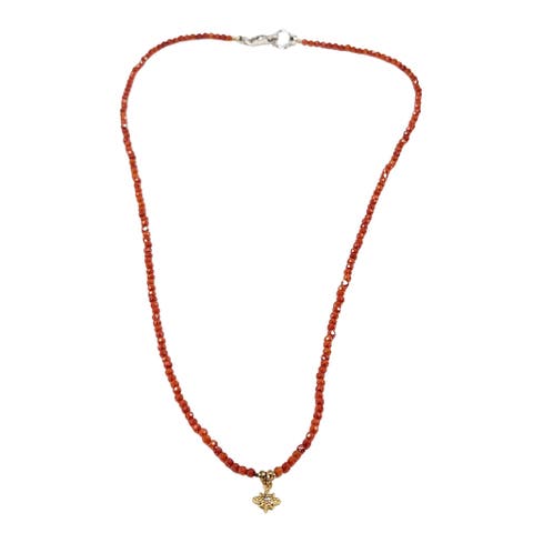 Orange Moissanite Star Necklace