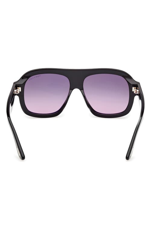 Tom Ford Rhonda 56mm Gradient Pilot Sunglasses In Black