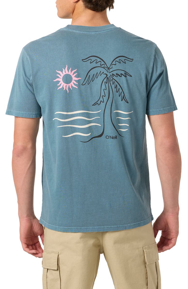 O'Neill Sun Palm Graphic T-Shirt, Alternate, color, Aegean Blue