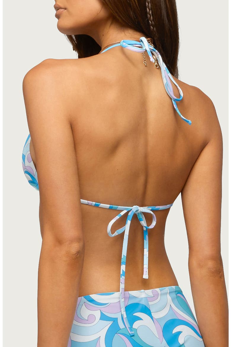 Cassa Paisley Triangle Bikini Top, Alternate, color, BLUE